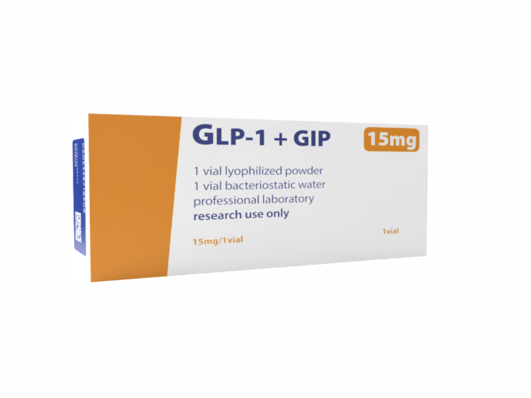 Pudełko peptydu badawczego Tirzepatyd 15 mg do zastosowań laboratoryjnych.