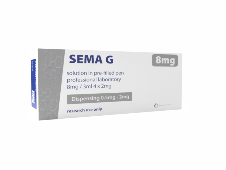Pudełko peptydu przeznaczonego do analiz laboratoryjnych SEMA G (Semaglutyd 8mg pen).