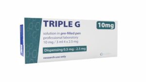 Triple G 10mg PEN Retatric pudełko peptydu laboratoryjnego do analiz receptorów GLP-1R GIPR i GCGR.